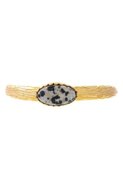 Saachi Stone Cuff Bracelet In Taupe