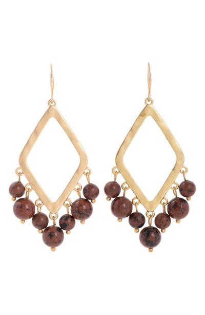 Saachi Eternity Natural Stone Dangle Earrings In Brown