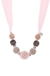 Saachi Ribbon Raspberry Collar Necklace In Pink