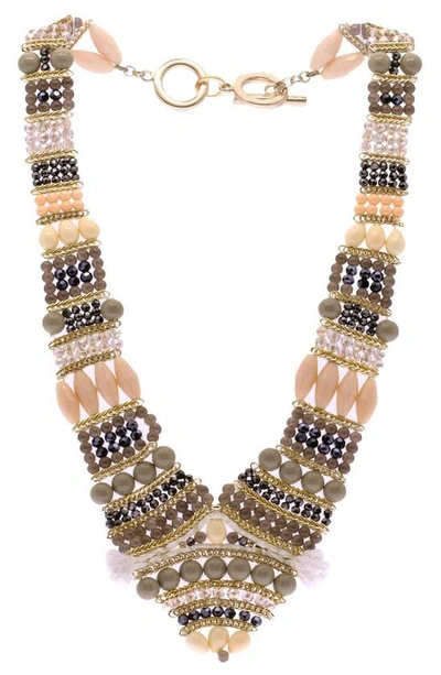Saachi Beaded Statement Necklace In Multi