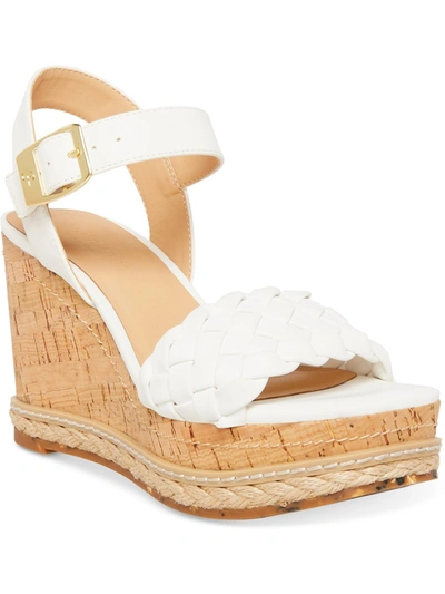 Cool Planet By Steve Madden Jitney Womens Open Toe Ankle Strap Wedge Sandals In White