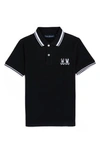 Psycho Bunny Kids' Kingwood Embroidered Piqué Polo In Black