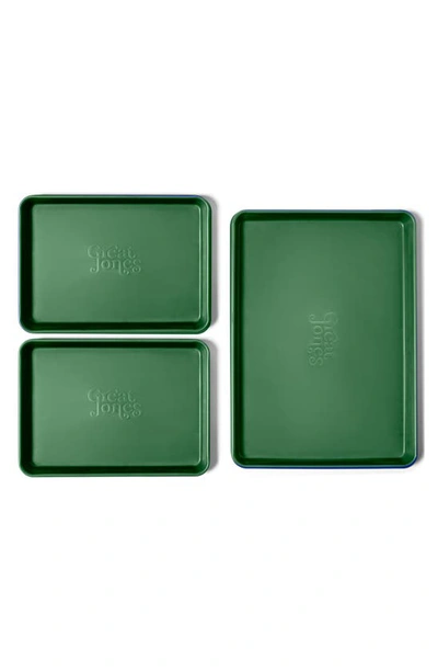 Great Jones Sheet Show 3-piece Nonstick Sheet Pan Set In Green