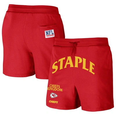 Staple Nfl X  Red Kansas City Chiefs Throwback Vintage Wash Fleece Shorts