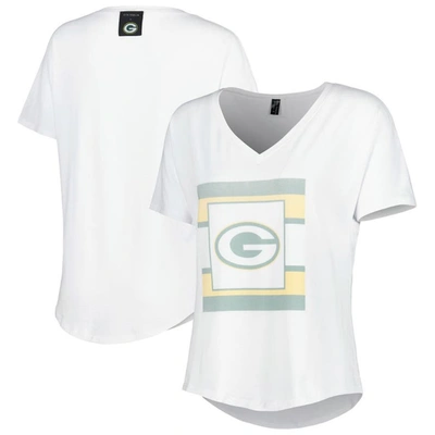 Kiya Tomlin White Green Bay Packers Tri-blend V-neck T-shirt