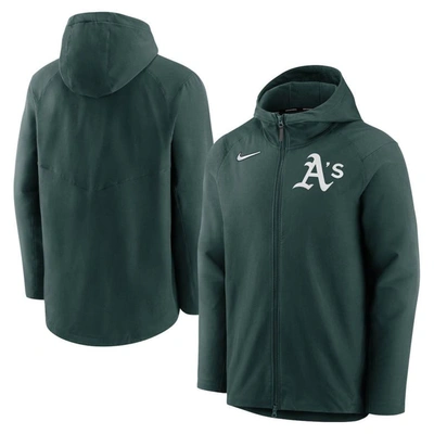 Nike Green Oakland Athletics Authentic Collection Performance Raglan Full-zip Hoodie