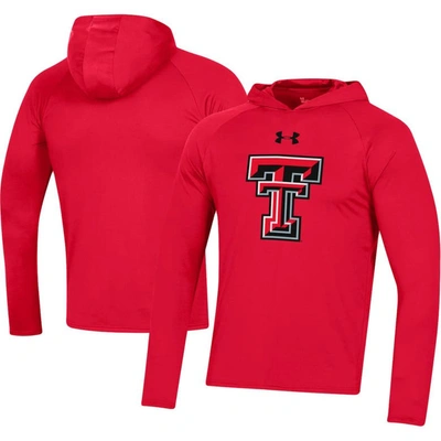 Under Armour Red Texas Tech Red Raiders School Logo Raglan Long Sleeve Hoodie Performance T-shirt