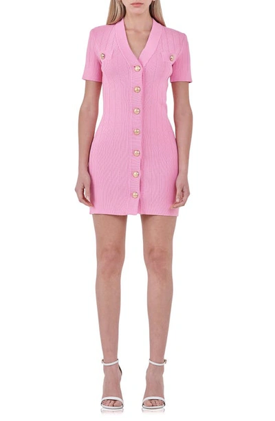 Endless Rose V-neck Sweater Dress In Pink