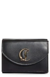 Christian Louboutin Loubi 54 Compact Leather Wallet In Black/ Gold