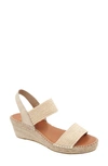 Andre Assous Aviana Raffia Wedge Sandal In Natural