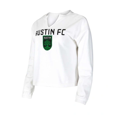 Concepts Sport White Austin Fc Sunray Notch Neck Long Sleeve T-shirt