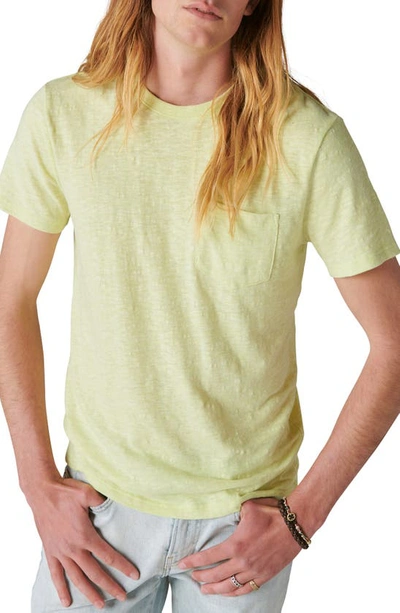Lucky Brand Cotton Blend Pocket T-shirt In Daiquiri Green