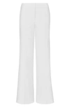 Milly Nash High Waist Cady Wide Leg Pants In Ecru