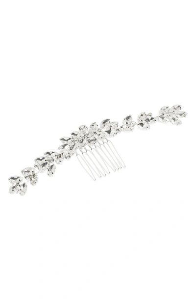 L Erickson Athena Crystal Hair Comb In Crystal/ Silver