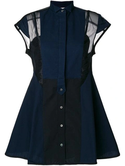 Sacai Black & Navy Panelled Short Dress