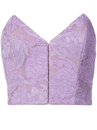 Fleur Du Mal Strapless Lace Top In Pink