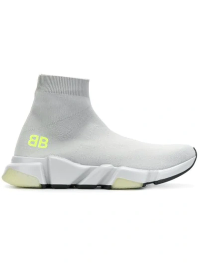 Balenciaga Ladies Grey Speed Stretch-knitted Sneakers