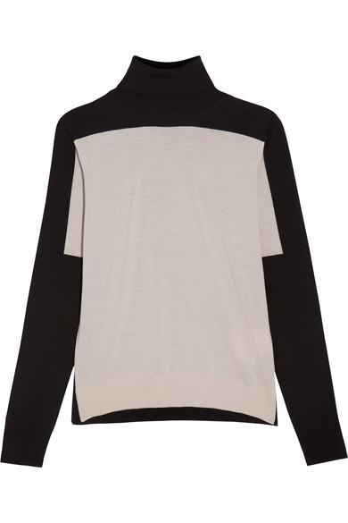 Jil Sander Color-block Wool Turtleneck Sweater | ModeSens
