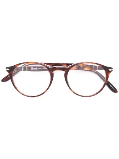 Persol Round Shaped Glasses In Brown