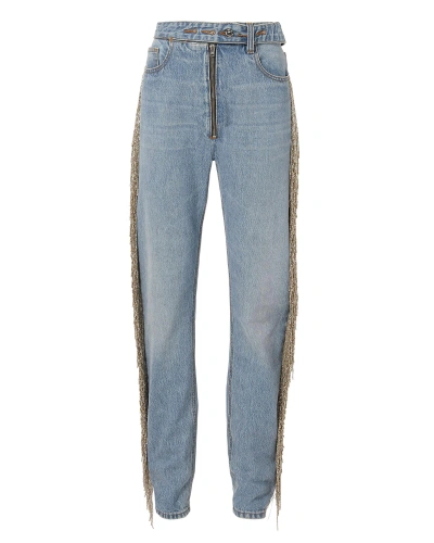 Helmut Lang Beaded Fringe Denim Pants