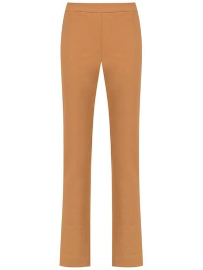 Gloria Coelho High Rise Straight-fit Trousers In Brown