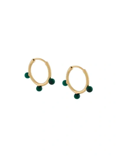 Astley Clarke Hazel Yellow-gold Vermeil & Malachite Hoop Earrings In Metallic
