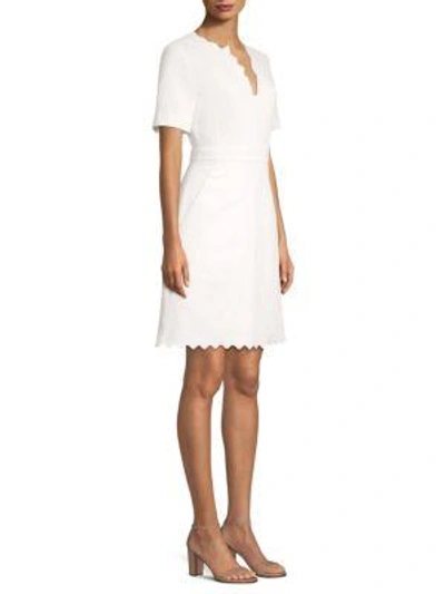 Tory Burch Bailey Textured Fit-&-flare Dress In White