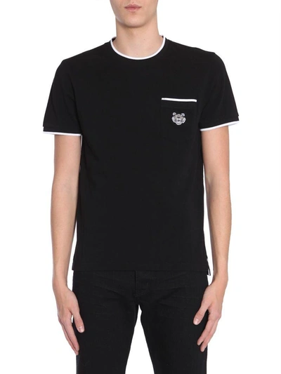 Kenzo Cotton Piqué Polo Shirt In Nero