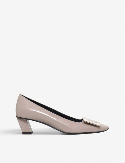 Roger Vivier Belle Vivier Patent-leather Court Shoes In Taupe