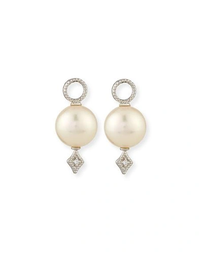 Jude Frances Lisse Large Pearl & Diamond Earring Charms, White Gold In White/gold