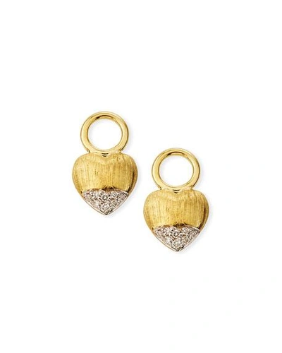 Jude Frances Lisse 18k Puffy Heart Diamond Earring Charms In Gold