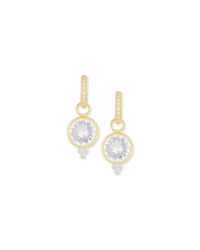 Judefrances Jewelry Provence White Topaz & Diamond Earring Charms In Gold