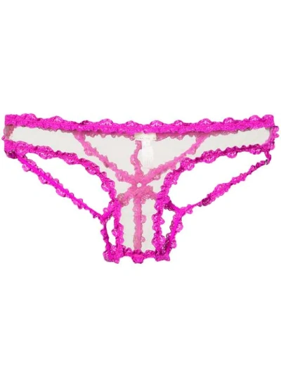 Fleur Du Mal Lace Bondage Briefs In Pink