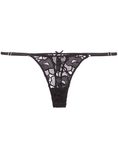 Fleur Du Mal Guipure Thong In Black