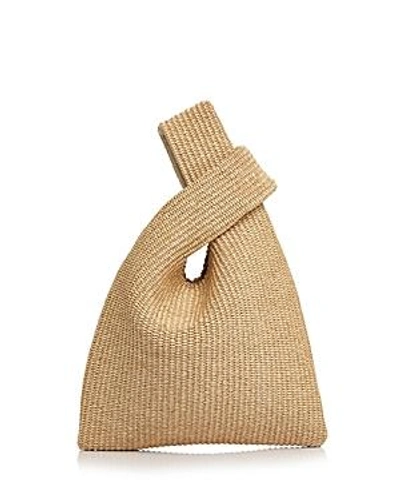 Arron Raffia And Leather Crossover Bag In Raffia Tan/gold