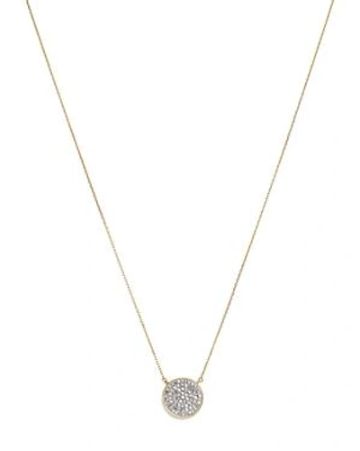 Adina Reyter 14k Yellow Gold Pave Diamond Disc Necklace, 15 In White/gold