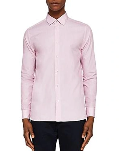 Ted Baker Stripe Regular Fit Button-down Shirt In Red