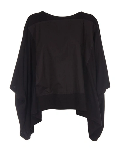 Mm6 Maison Margiela Flared Asymmetric Top In Nero