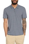 Vince Slim Fit Stripe Polo Shirt In New Coastal/ Feather