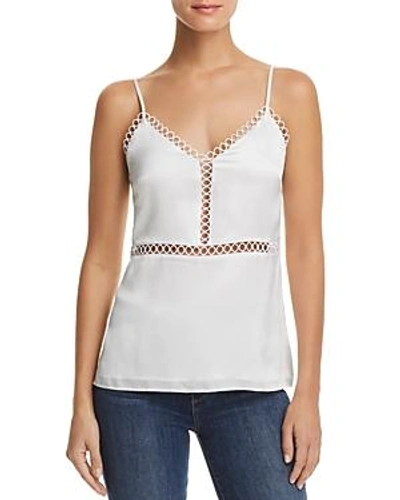 Cami Nyc The Tracey Lattice-trimmed Silk-charmeuse Camisole In White