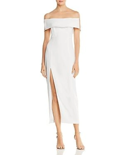 Stylestalker Lana Off-the-shoulder Dress In Blanc