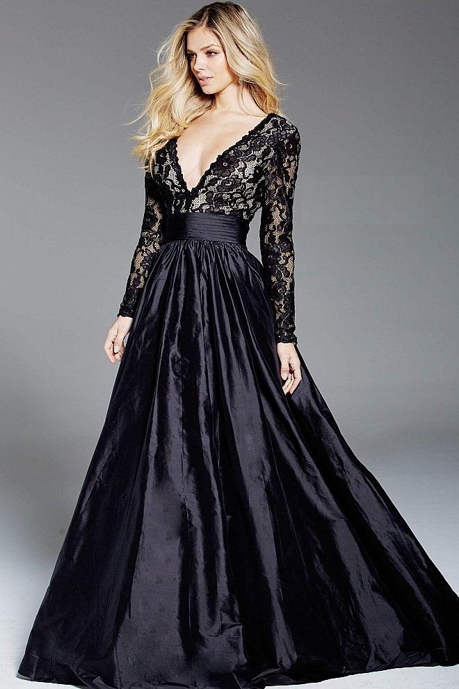 plunge neck gown