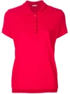 Moncler Classic Fitted Polo Top In Red