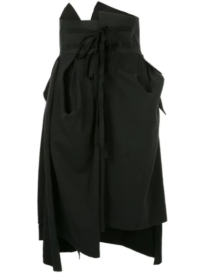Aganovich Gathered And Draped Skirt In Black