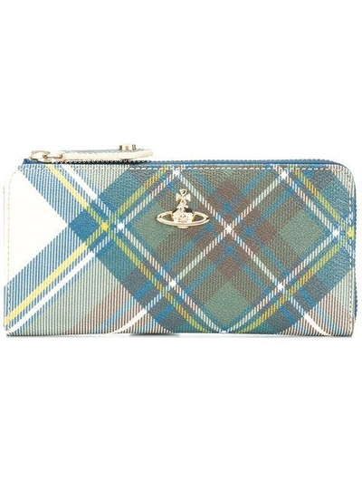 Vivienne Westwood Checkered Print Zip-around Continental Wallet -