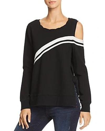 Pam & Gela Cutout Side-tie Sweatshirt In Black