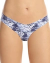 Commando Print Microfiber Thong In Distressed Denim