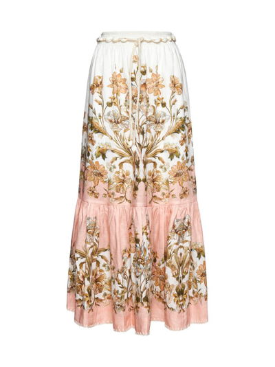 Zimmermann Chintz Tiered Maxi Skirt In Multi-colour