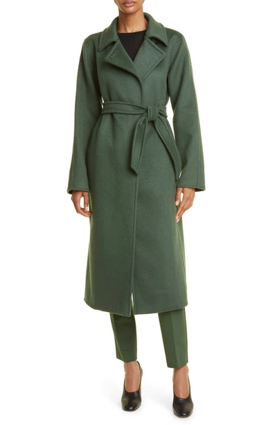 Max Mara Manuela Self-tie Cashmere Wrap Coat In Dark Green