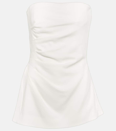 Proenza Schouler Gathered Crepe Strapless Top In White